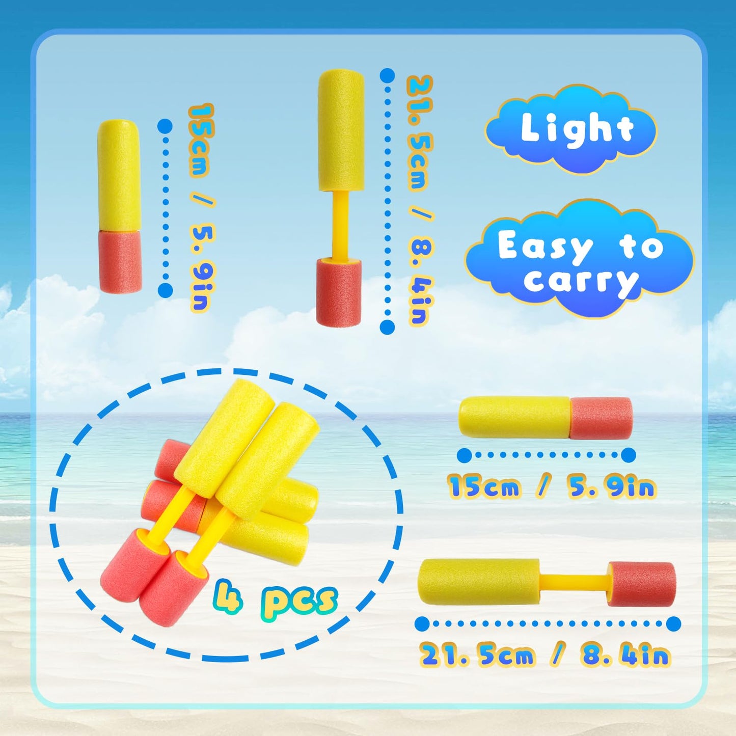 Water Guns Kids, 4 pack Water Pistols for Kids Toddlers Outdoor Pool Beach Toys, for Party Favors Pool Garden Outdoor