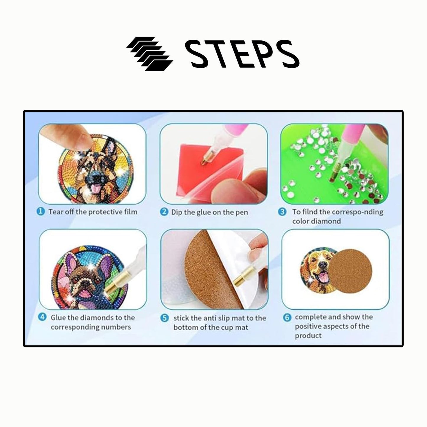 8 Pcs Flowers Diamond Art Coasters Kits for Adults Begainners,Full Drill Diamond Painting Coasters Kit with Holder,DIY Gem Painting Craft Kits for Adults Supplies Gift (Flowers).