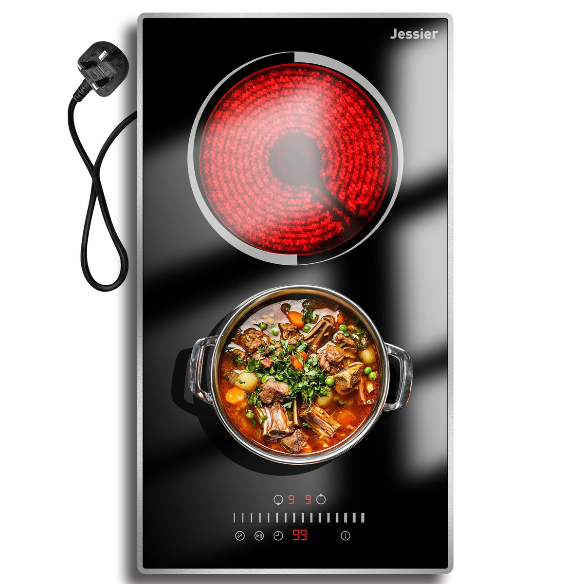 Portable Ceramic Hob, Pulg in Single Electric Hob 3600W