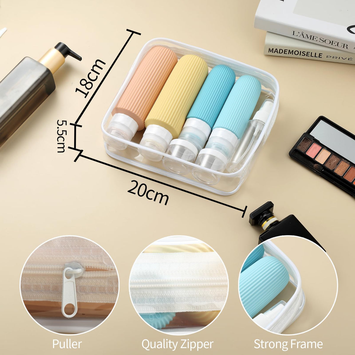 Mrsdry Travel Bottles for Toiletries, 16 Pack Silicone Travel Bottles Set, Leakproof Travel Size Toiletries, BPA Free Travels Containers for Toiletries, Traveler Accessories for Shampoo Conditioner
