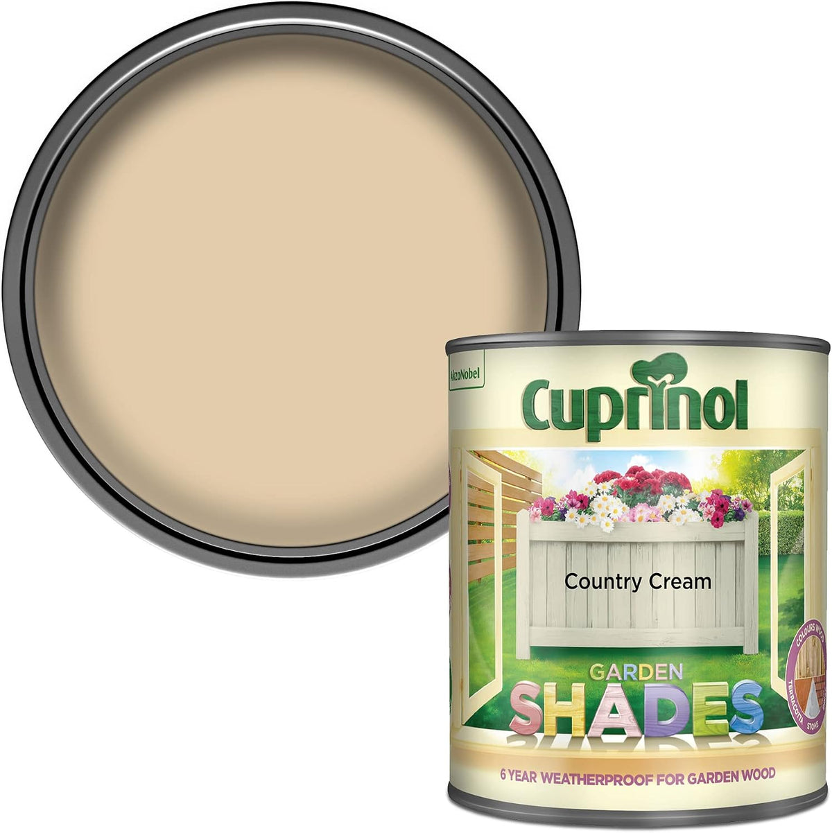 Cuprinol Garden Shades Exterior Woodcare, Country Cream, 1 Litre
