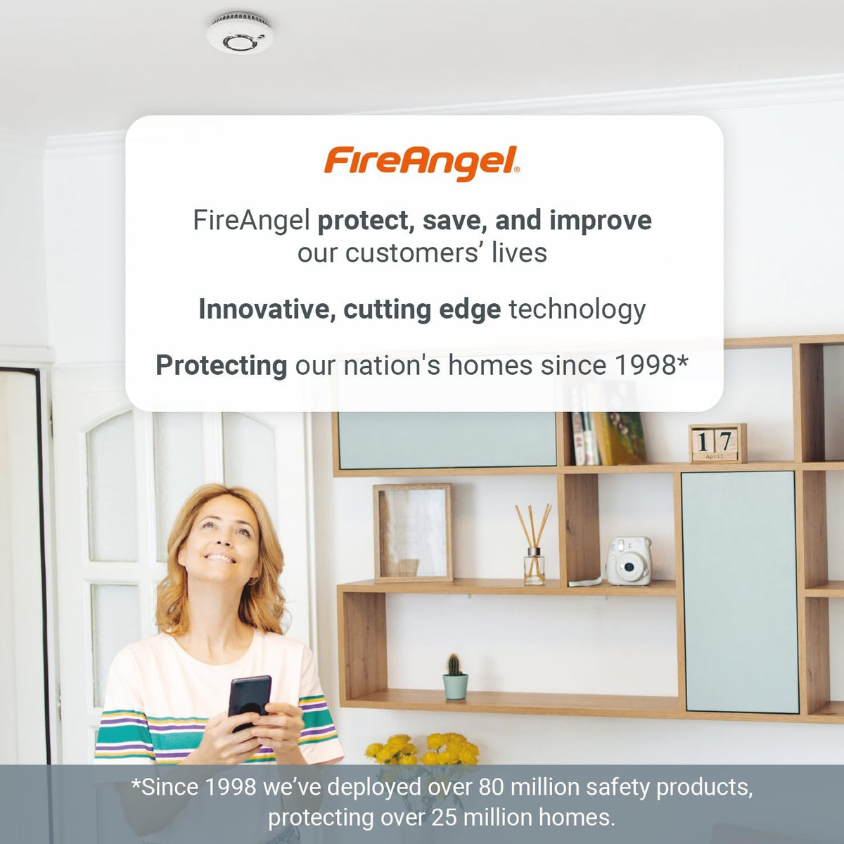 FireAngel FA6620 Optical, Battery Powered Fire/Smoke Alarms for Home