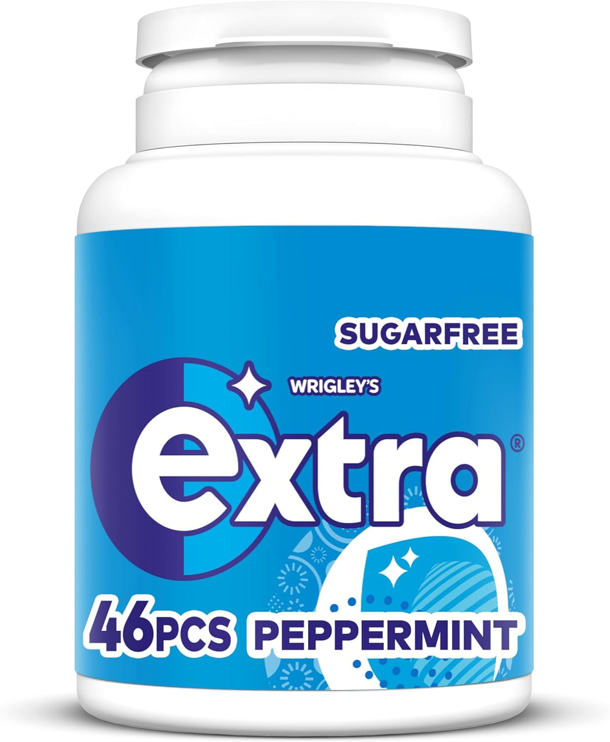Wrigley's Extra Peppermint Sugar Free Fresh Chewing Gum Bottle 46 Pieces