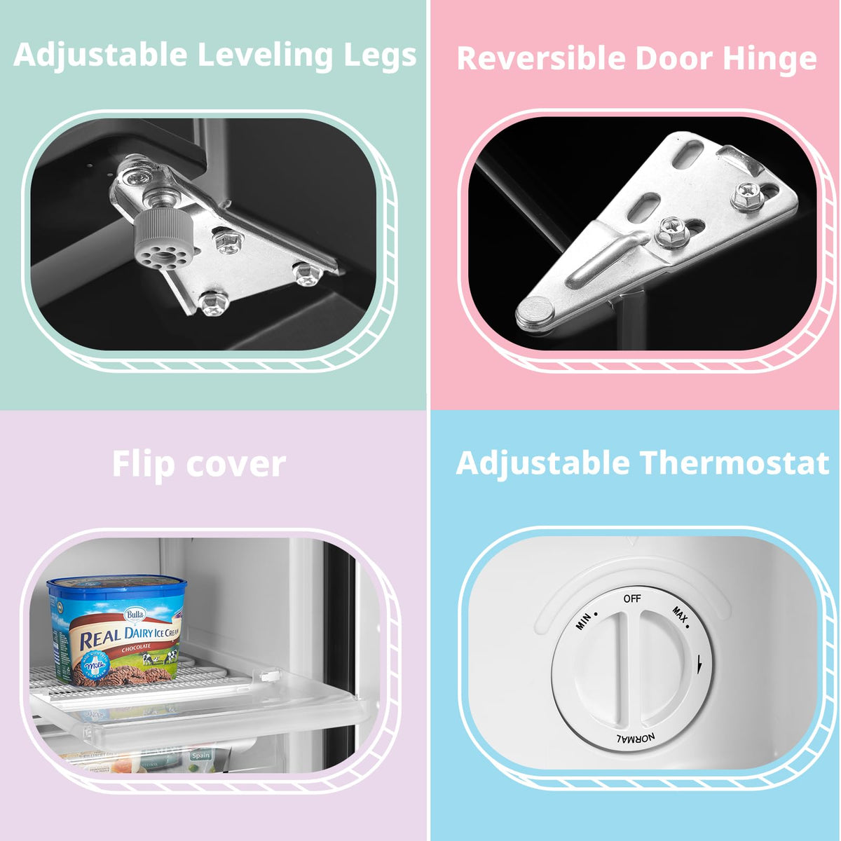 COMFEE' 60L Under Counter Freezer, 4-Star Freezing, RCU60WH2(E)