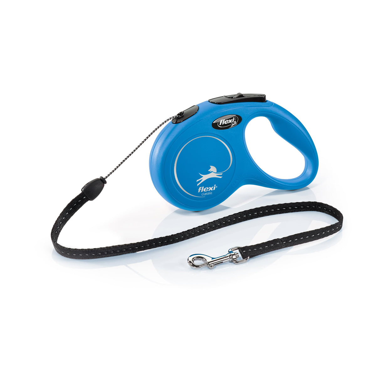 flexi Classic S | 5 m Retractable Cord Leash for Dogs up to 12 kg | Black | Retractable Dog Lead | Weight: 160 g | Dimensions: 9.6 x 16.2 cm