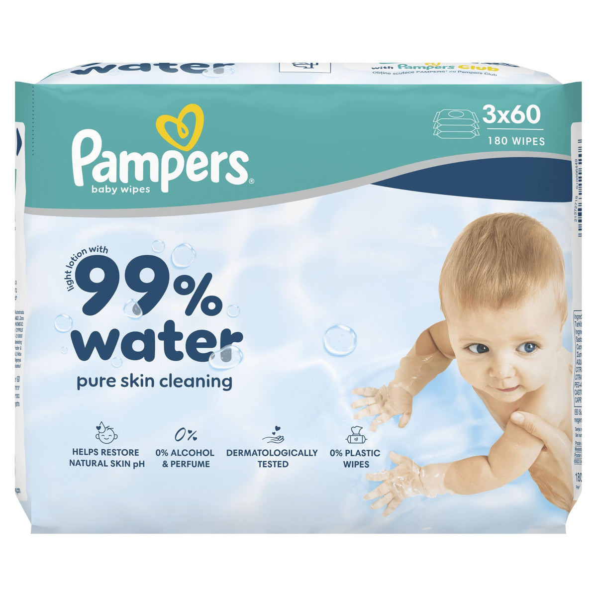 Pampers 99% Water Baby Wipes, 720 Count