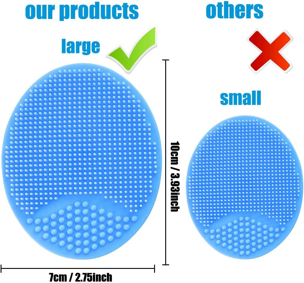 Baby Bath Brush, Baby Cradle Cap Brush, Silicone Massage Brush, Silicone Scrubbers Exfoliator Brush, Baby Skin Scrubbers Essential for Dry Skin, Cradle Cap and Eczema 2 Pack (Blue & Green)