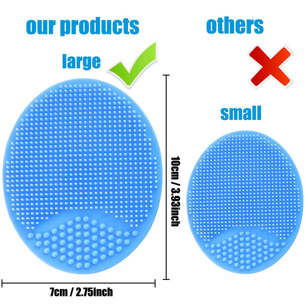Baby Bath Brush, Baby Cradle Cap Brush, Silicone Massage Brush, Silicone Scrubbers Exfoliator Brush, Baby Skin Scrubbers Essential for Dry Skin, Cradle Cap and Eczema 2 Pack (Blue & Green)