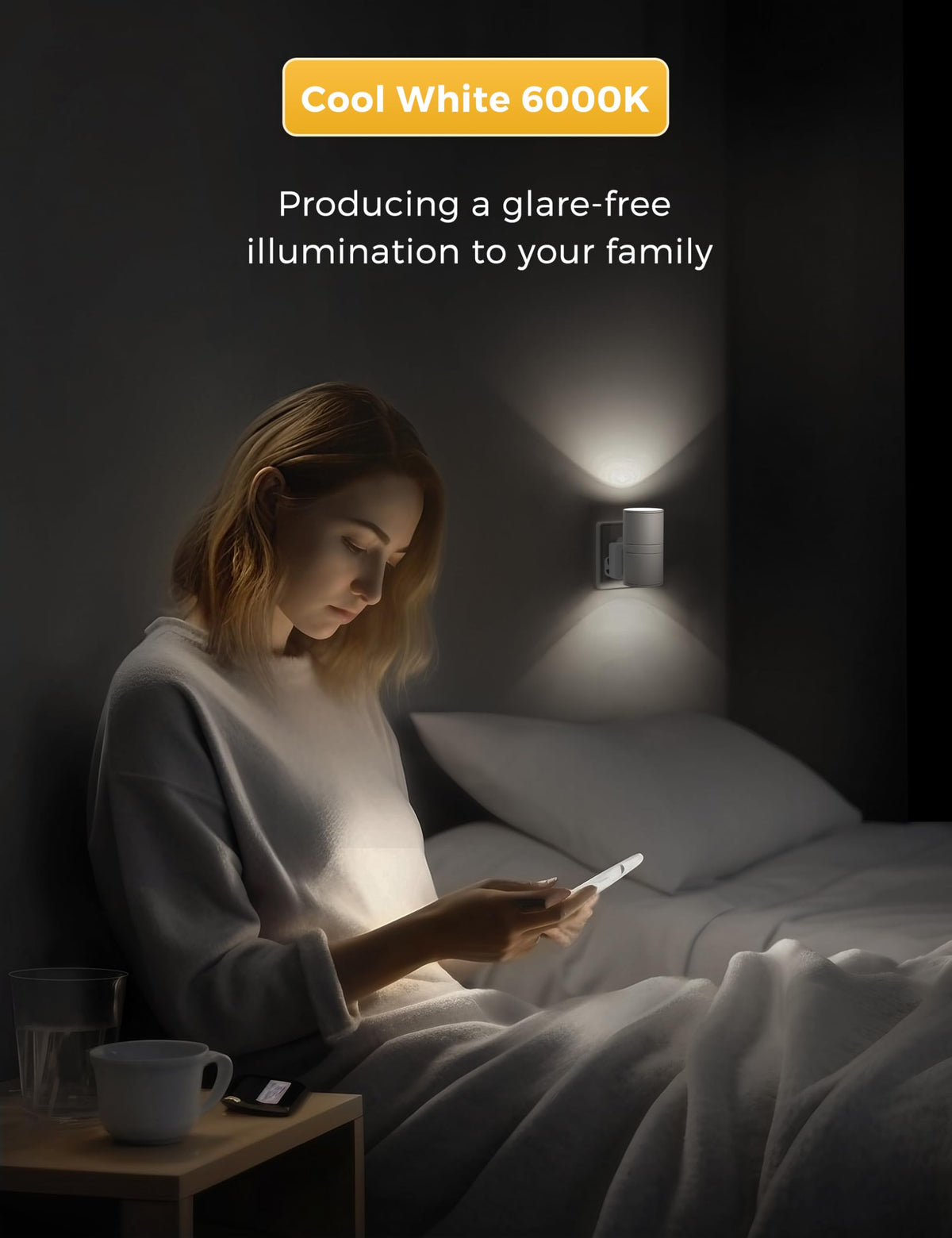 LOHAS-LED Plug in Night Light,Dimmable Nightlight 100LM,Dusk to Dawn Sensor