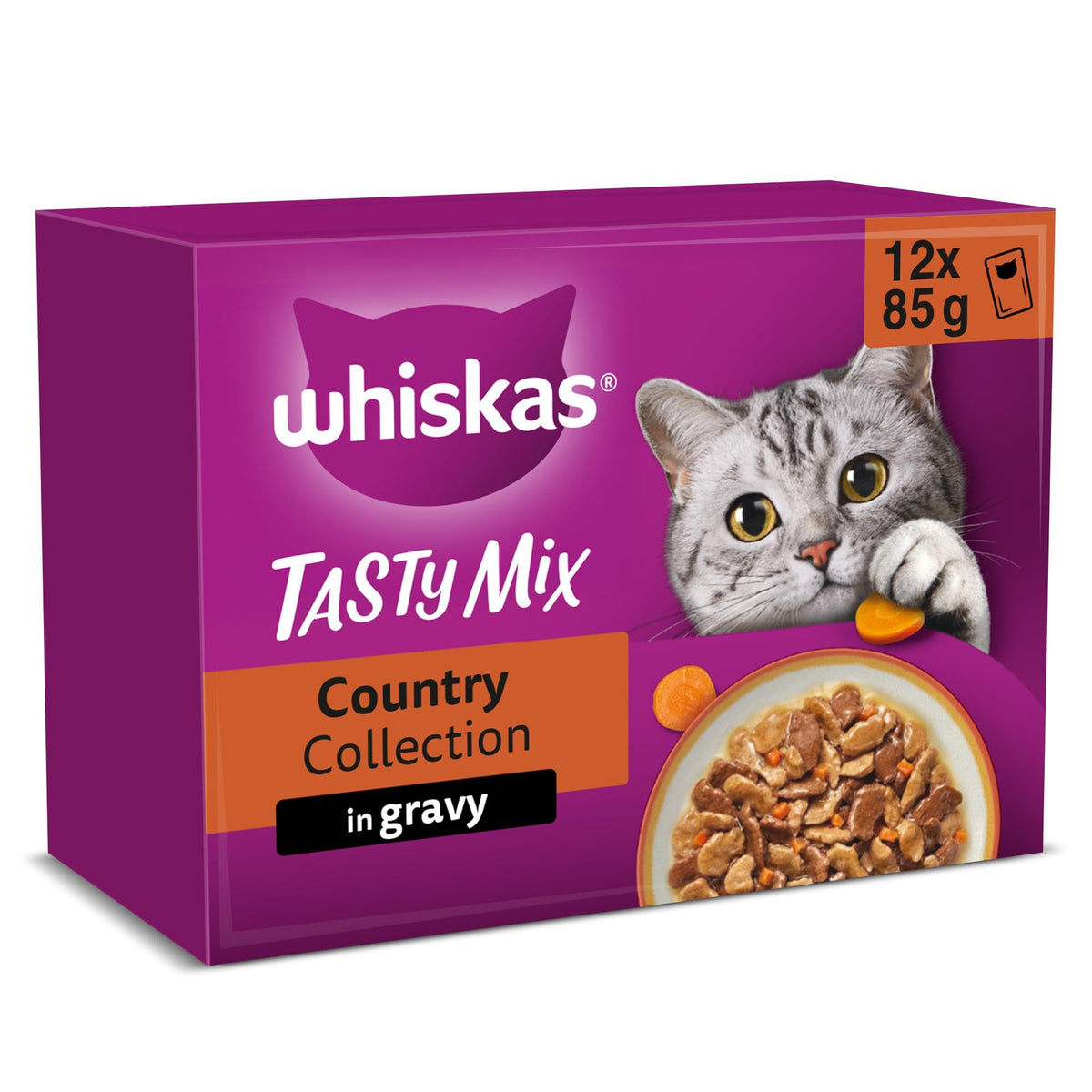 whiskas Tasty Mix 1+Chef´s Choice in Gravy 40x85g Pouches, Adult Cat Food