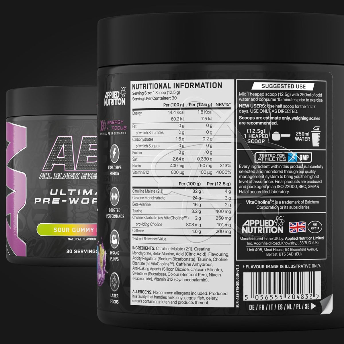 Applied Nutrition ABE Pre Workout Powder Tropical 375g