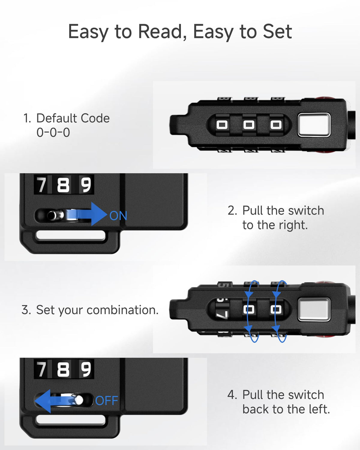 LUGGEX Suitcase Locks, Luggage Locks, TSA Approved Luggage Locks,Black,2