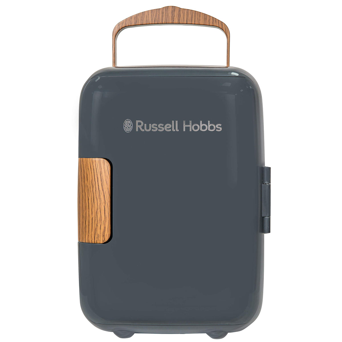 Russell Hobbs RH4CLR1001 4L/6 Can Portable Mini Cooler & Warmer for Drinks, Cosmetics/Makeup/Skincare, AC/DC Power, Retro Style, White, For Bedroom, Home, Caravan, Car
