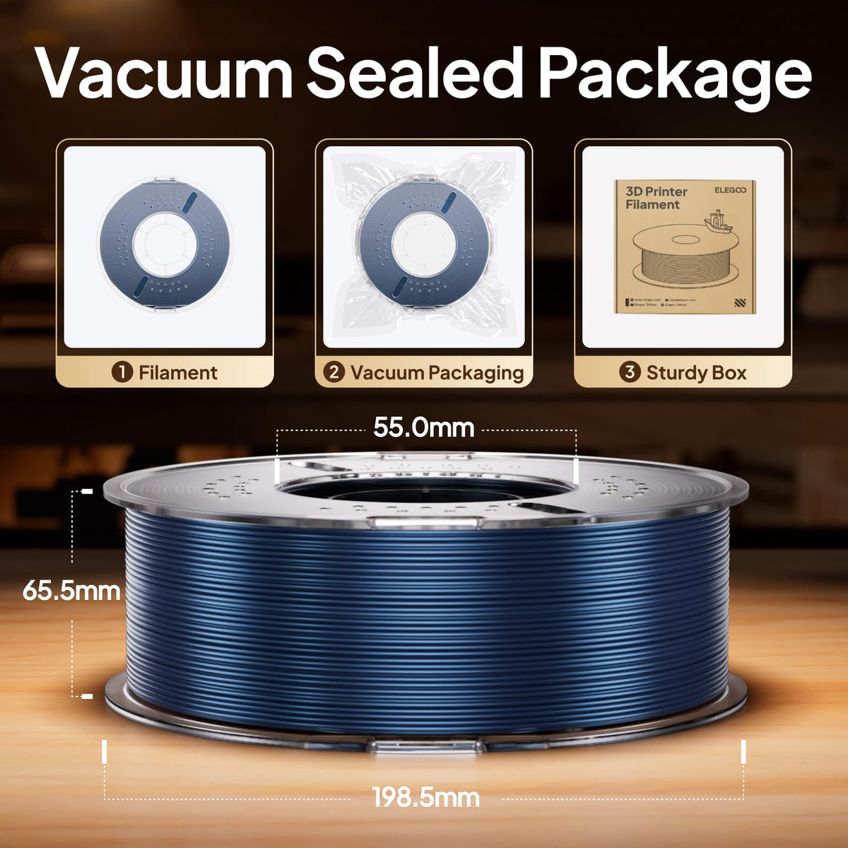 ELEGOO Silk PLA Filament 1.75mm Blue Purple 1KG, Shiny Dual Colours 3D Filament Dimensional Accuracy +/- 0.05mm, 1kg Spool(2.2lbs) Fits for Most FDM 3D Printers