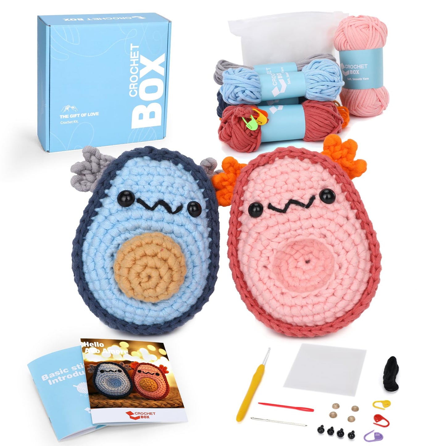 CROCHET BOX Complete Crochet Kit for Beginners - Highland Cow Crochet Kit, Include Video Tutorial, Instruction, Soft Yarn, Birthday Gift for Adults.