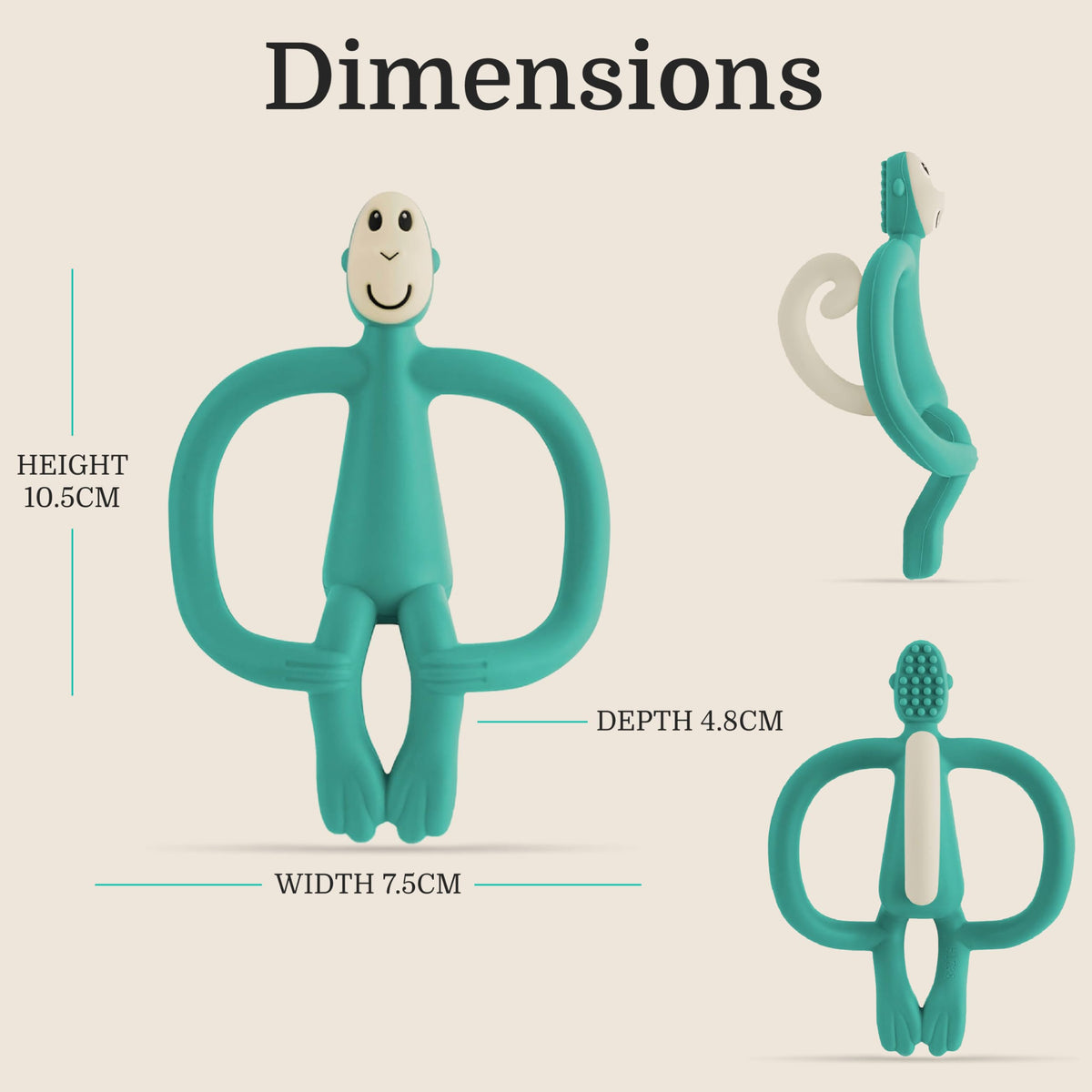 Matchstick Monkey Original Teether with Gel Applicator, Hearts