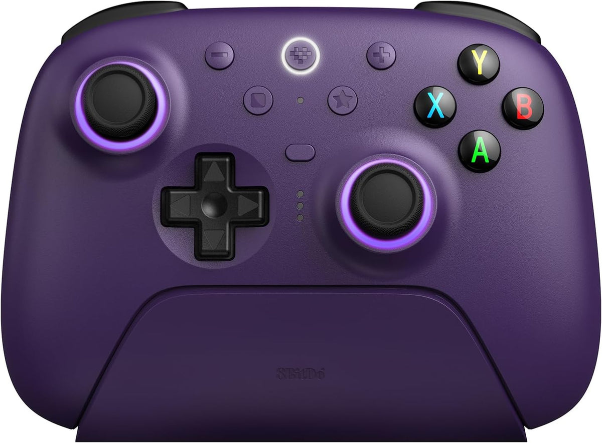 8Bitdo Ultimate 2 Wireless Controller for Windows & Android, Gaming Controller with TMR Joysticks, Switchable Hall Effect/Tactile Triggers, Motion Control, RGB Fire Ring, 8Speed Wireless Tech, Purple