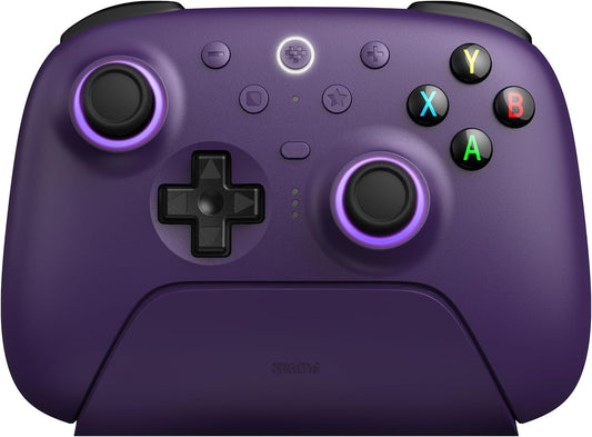8Bitdo Ultimate 2 Wireless Controller for Windows & Android, Gaming Controller with TMR Joysticks, Switchable Hall Effect/Tactile Triggers, Motion Control, RGB Fire Ring, 8Speed Wireless Tech, Purple