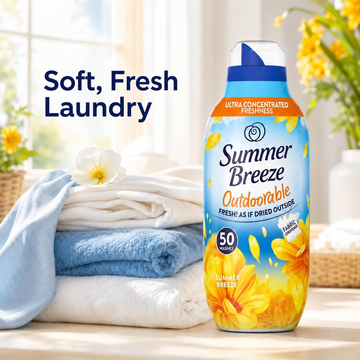 Fabric Conditioner 660ml Pack of 2, Summer Breeze - 100 Washes