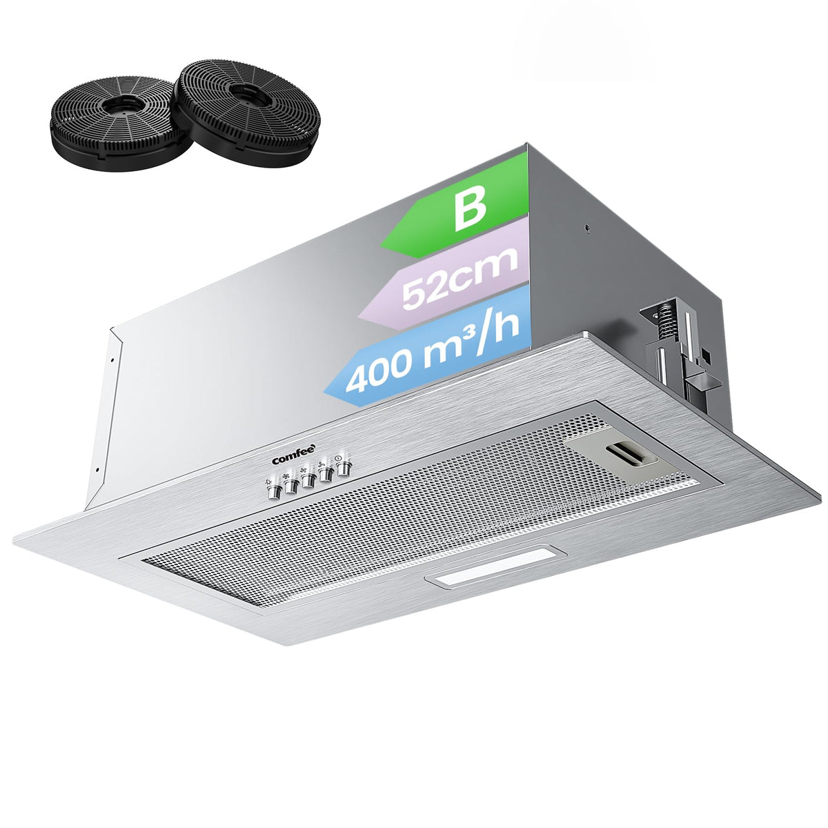 COMFEE' Visor Cooker Hood, Under Cabinet, 60cm Extractor Fan Kitchen