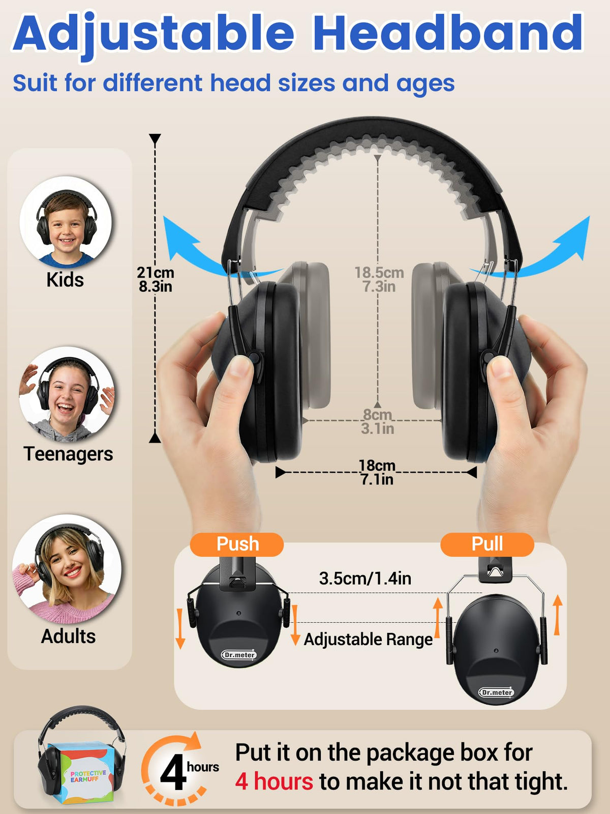 Dr.meter Ear Defenders Children SNR 27.4dB for Autism, Sensory Needs