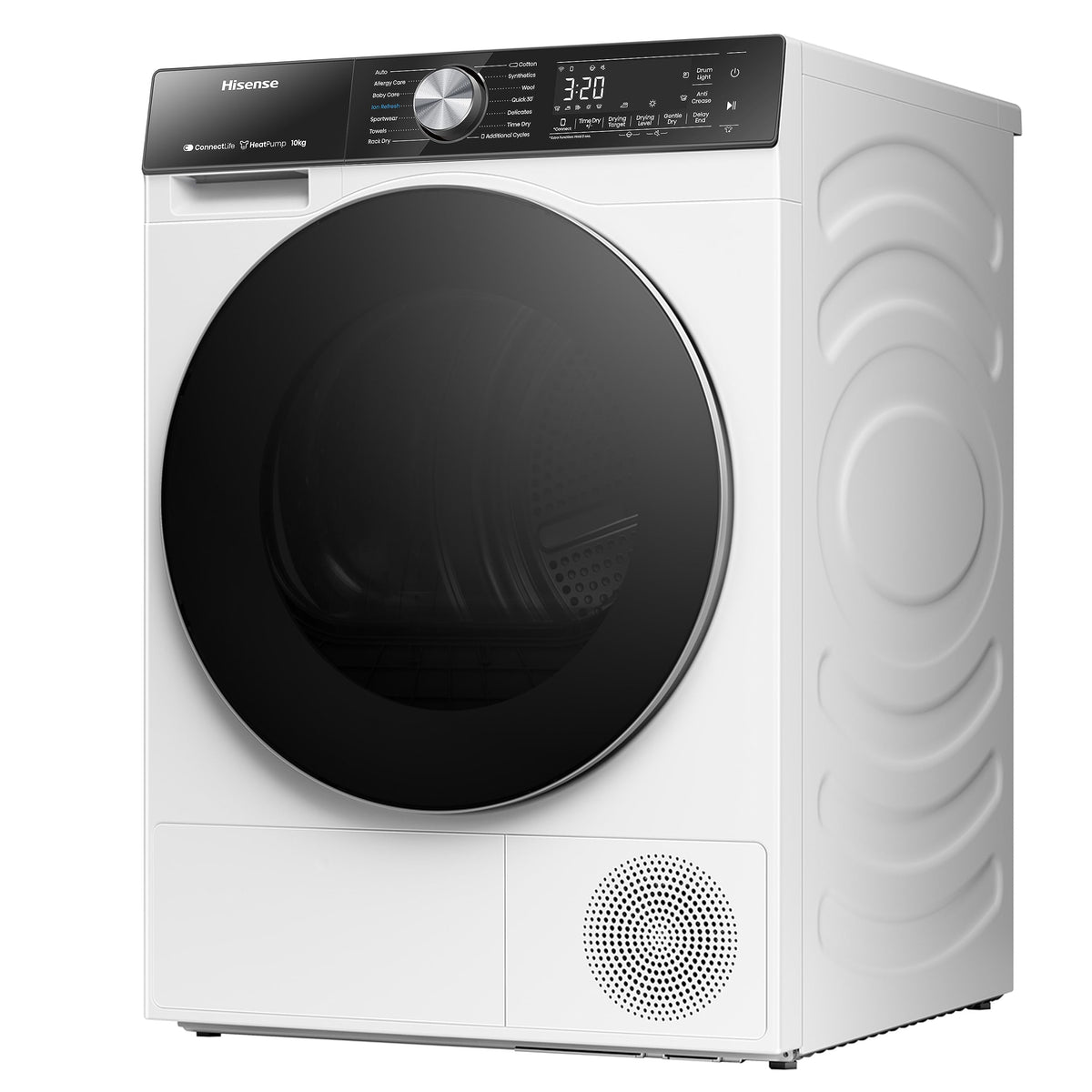 Hisense DH1Q802BW2 60cm Freestanding 8 KG Heatpump Front Load Tumble Dryer, 16 Programmes, Auto Dry, Steam Refresh, Allergy Care - White