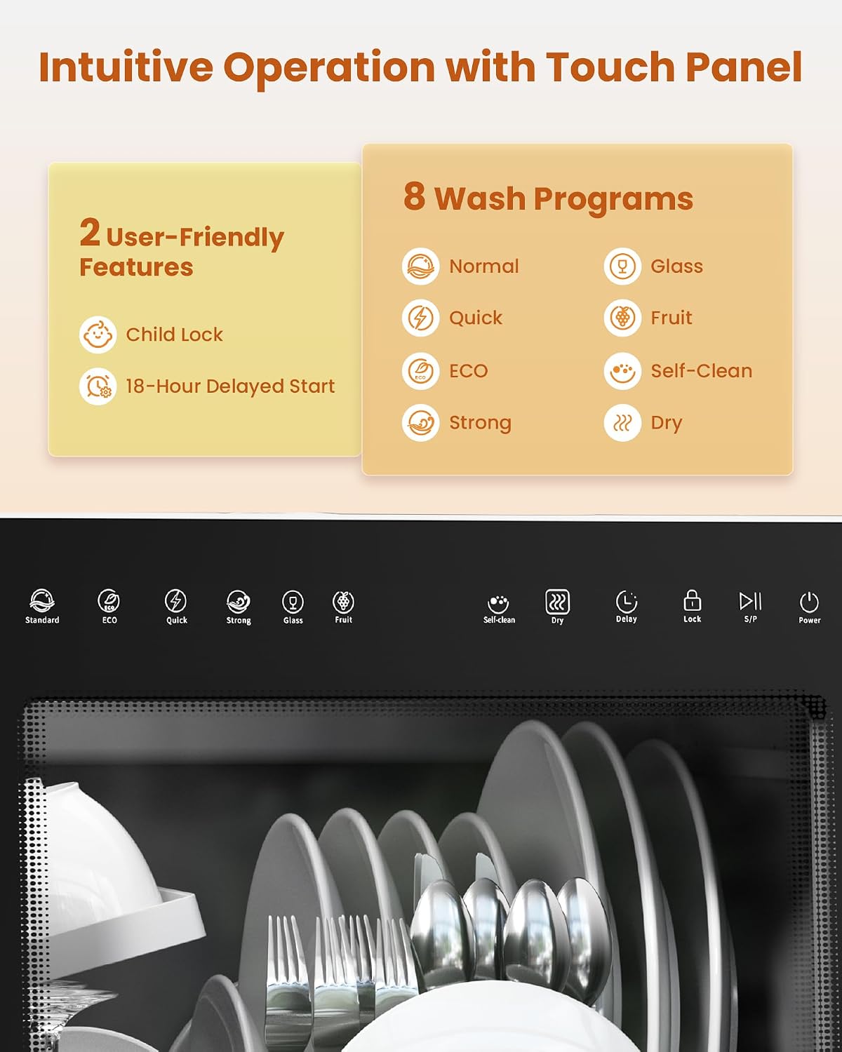 HAVA Table Top Dishwasher with Water Softener & Enhanced Energy Efficiency