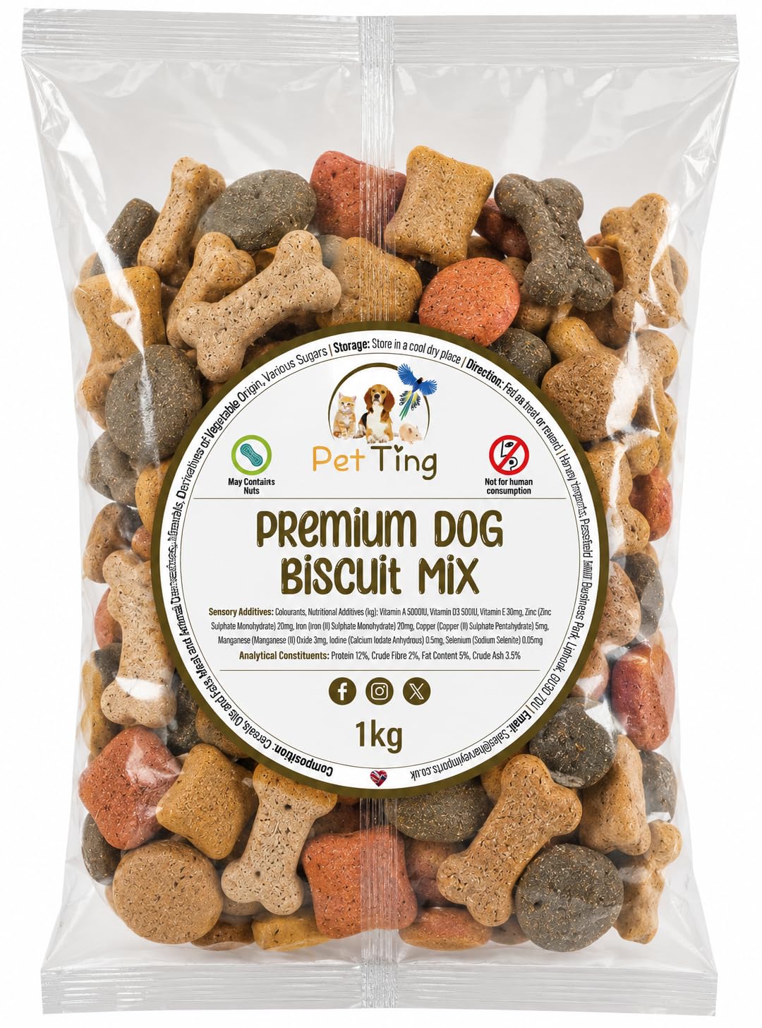 Premium Dog Biscuits Treats 1kg (Charcoal Cobs)