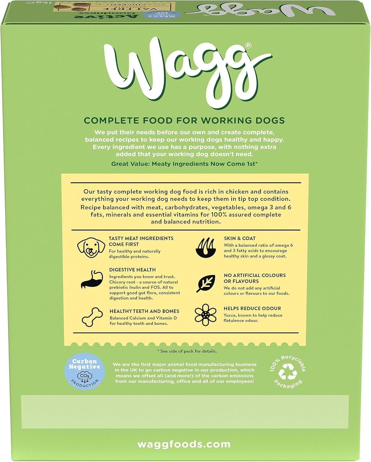 Wagg Active Goodness Complete Dry Adult Dog Food Beef & Veg 12kg - For All Active Working Dog Breeds