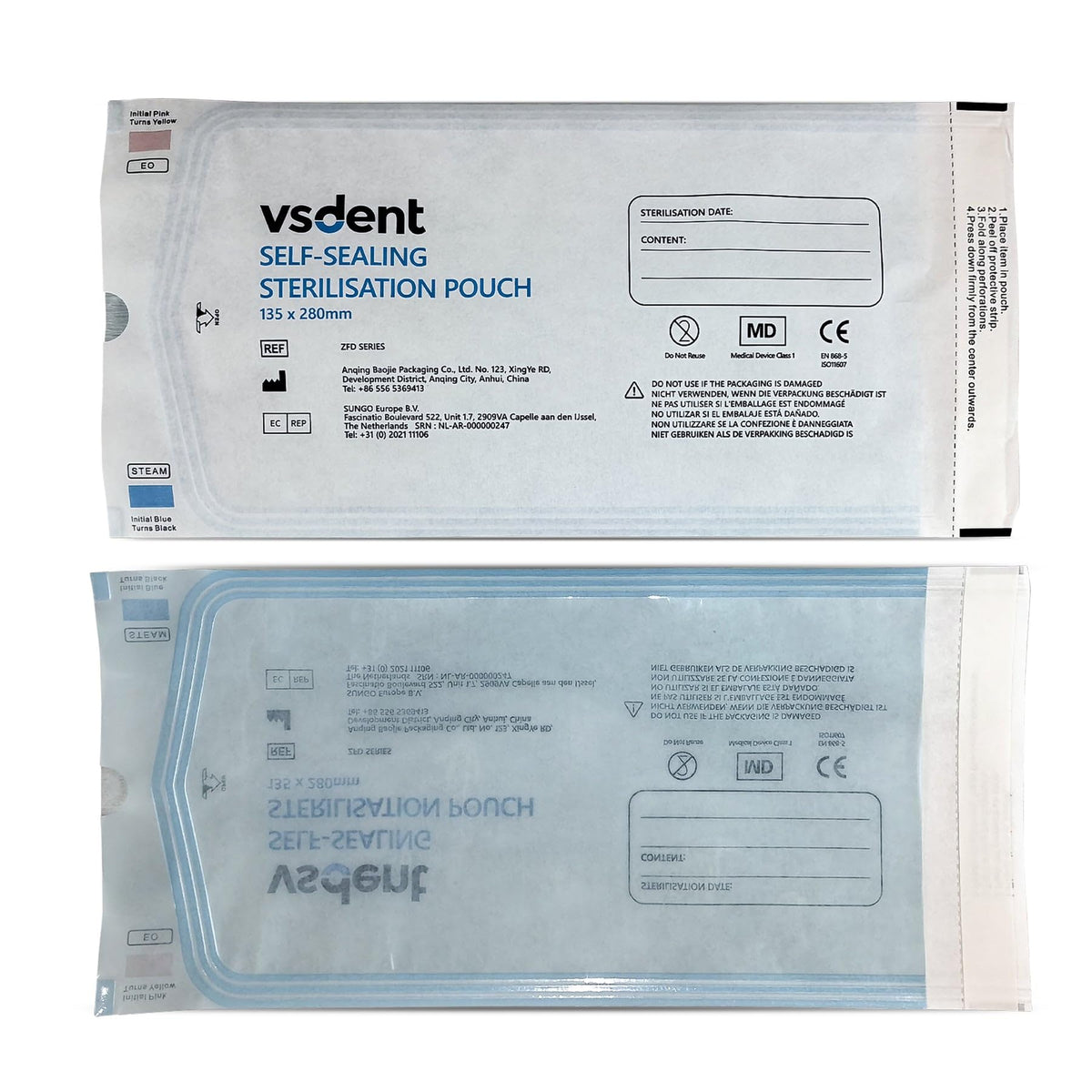 Self Sterilisation Pouches - 57x130mm (Pack Of 200)