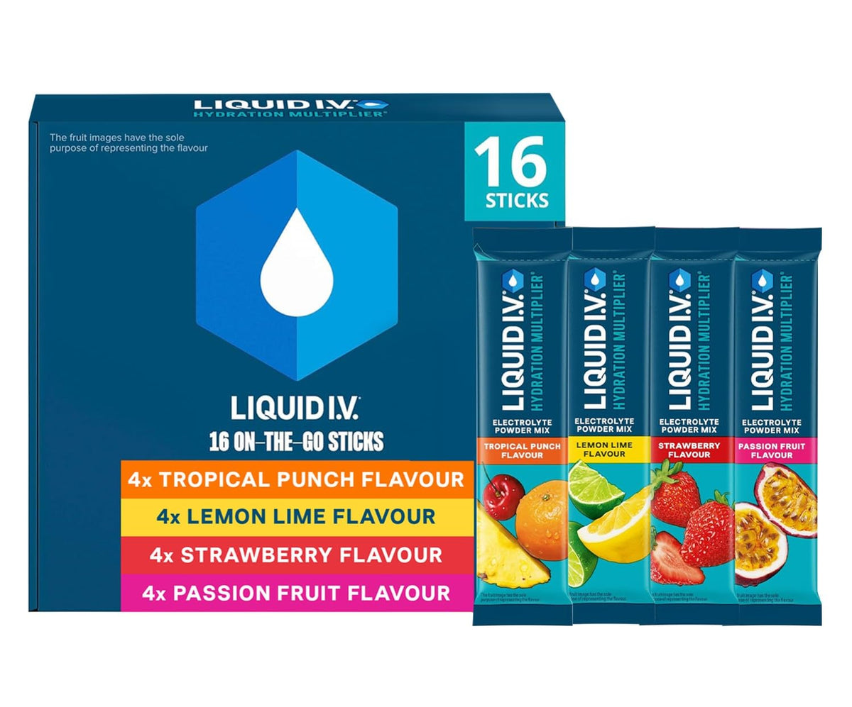 Liquid I.V. Hydration Multiplier Electrolyte Mix, Passion Fruit, 16 Sticks