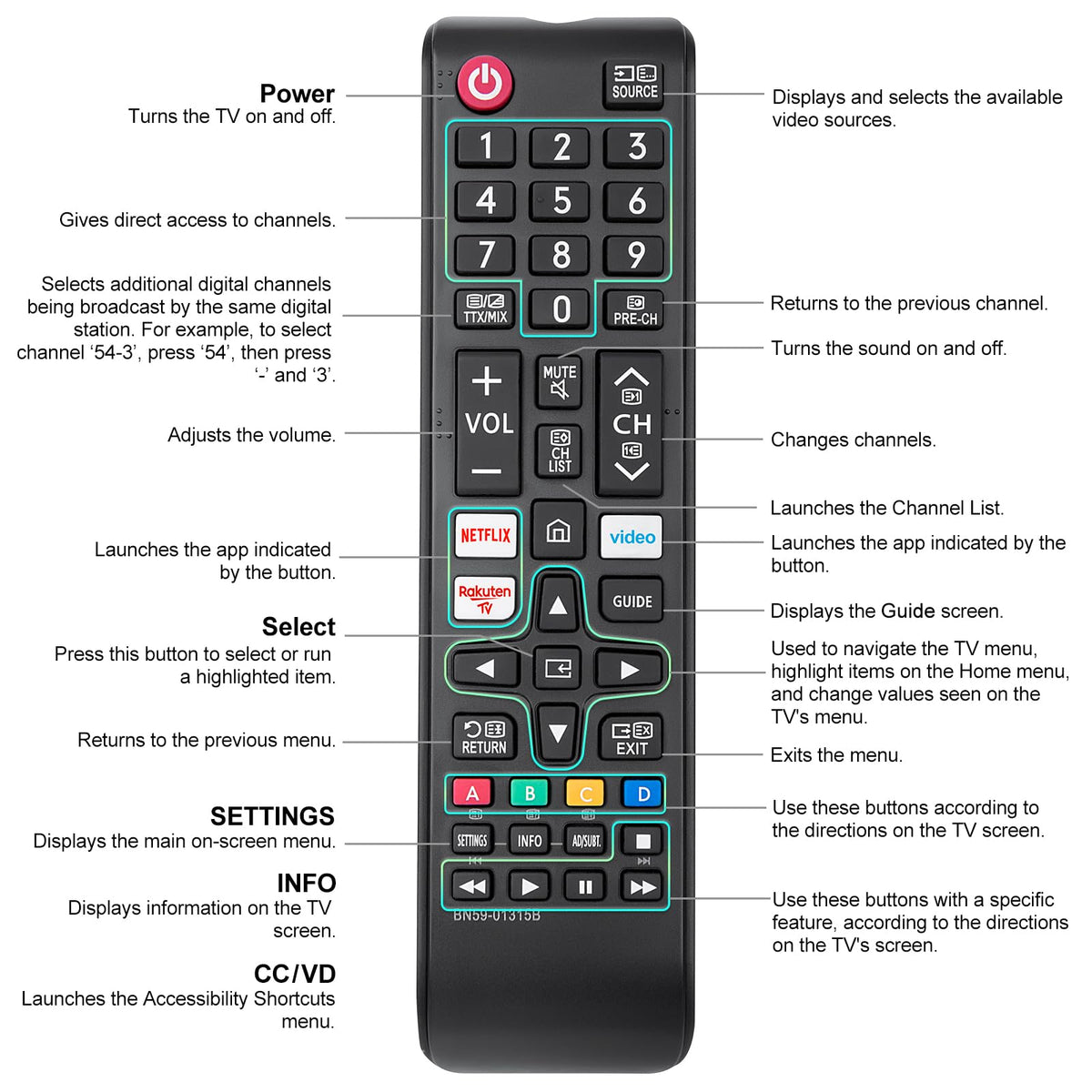 Universal for Samsung TV Remote Replacement【2 Pack】