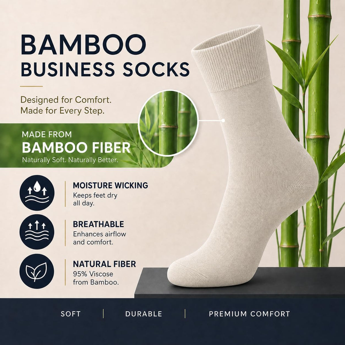 WeciBor Men's Bamboo Seamless Socks 6/12 Pack