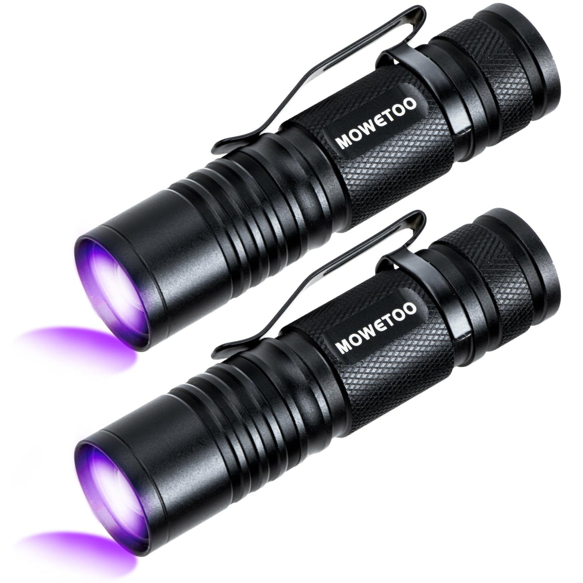 MOWETOO UV Torch Rechargeable, 395nm Zoomable LED Black Light Flashligt