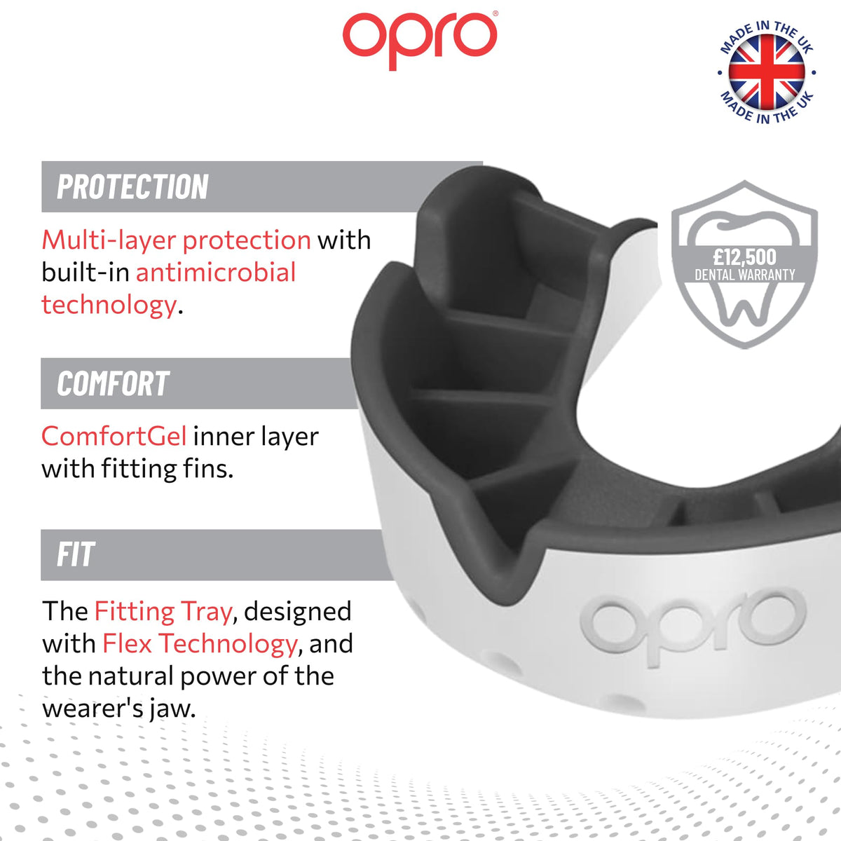 OPRO Silver Level Mouthguard Essential Fit – Gum Shield Adult and Kids – OPRO Mouth Guard Boxing and MMA, Easy Self-Fit Gum Shield Rugby and Hockey – Superior Protection with Dental Warranty