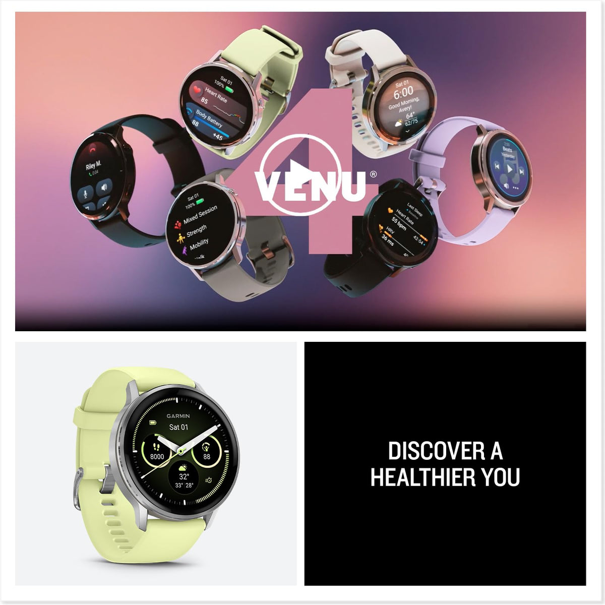 Garmin Venu 4, 45mm GPS smartwatch, Black