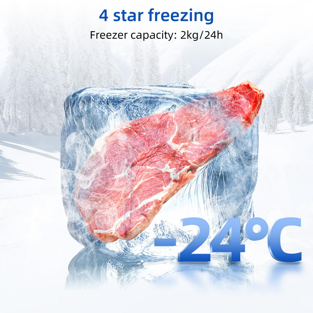 CHiQ 86L Compact Top Freezer Refrigerator with 85cm & LED Black