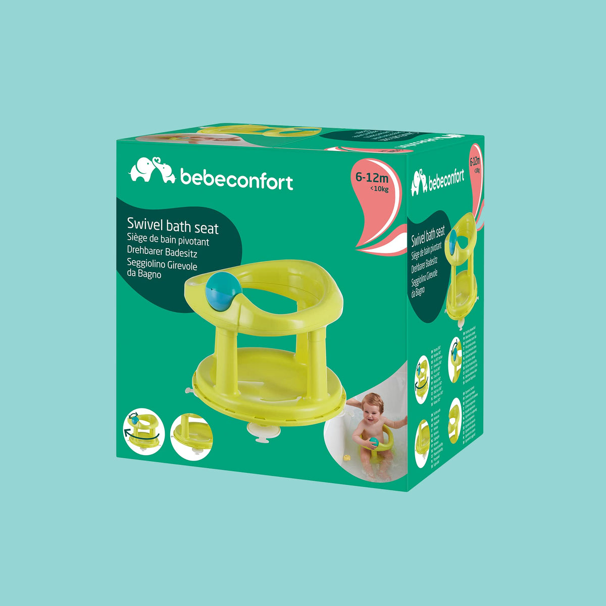 Bebeconfort Playful Swivel Baby Bath Seat, 0–10 kg, Blue