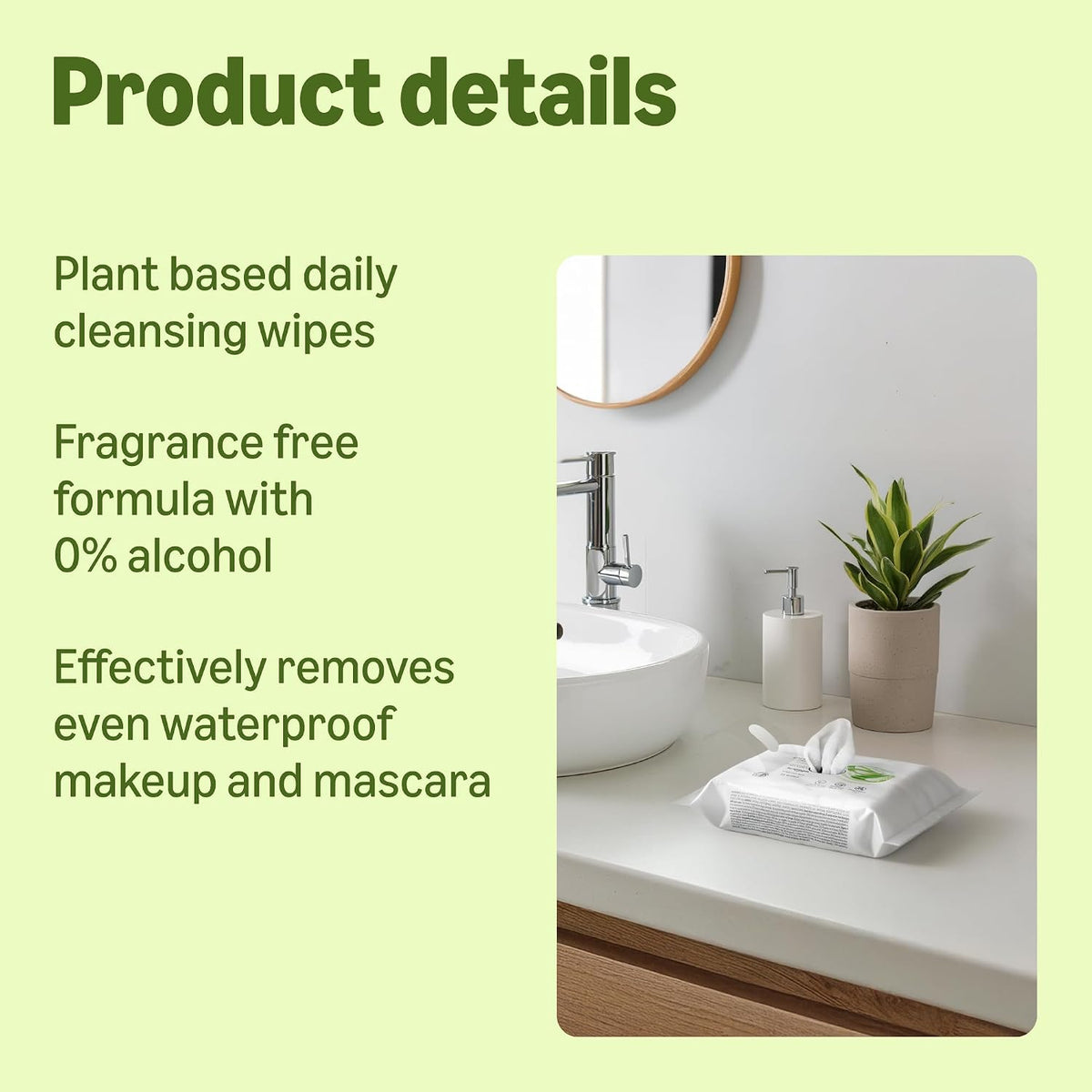 by Amazon Aloe Vera Face Cleansing Wipes, Make-Up Remover for Sensitive Skin, Fragrance Free, 25 Wipes