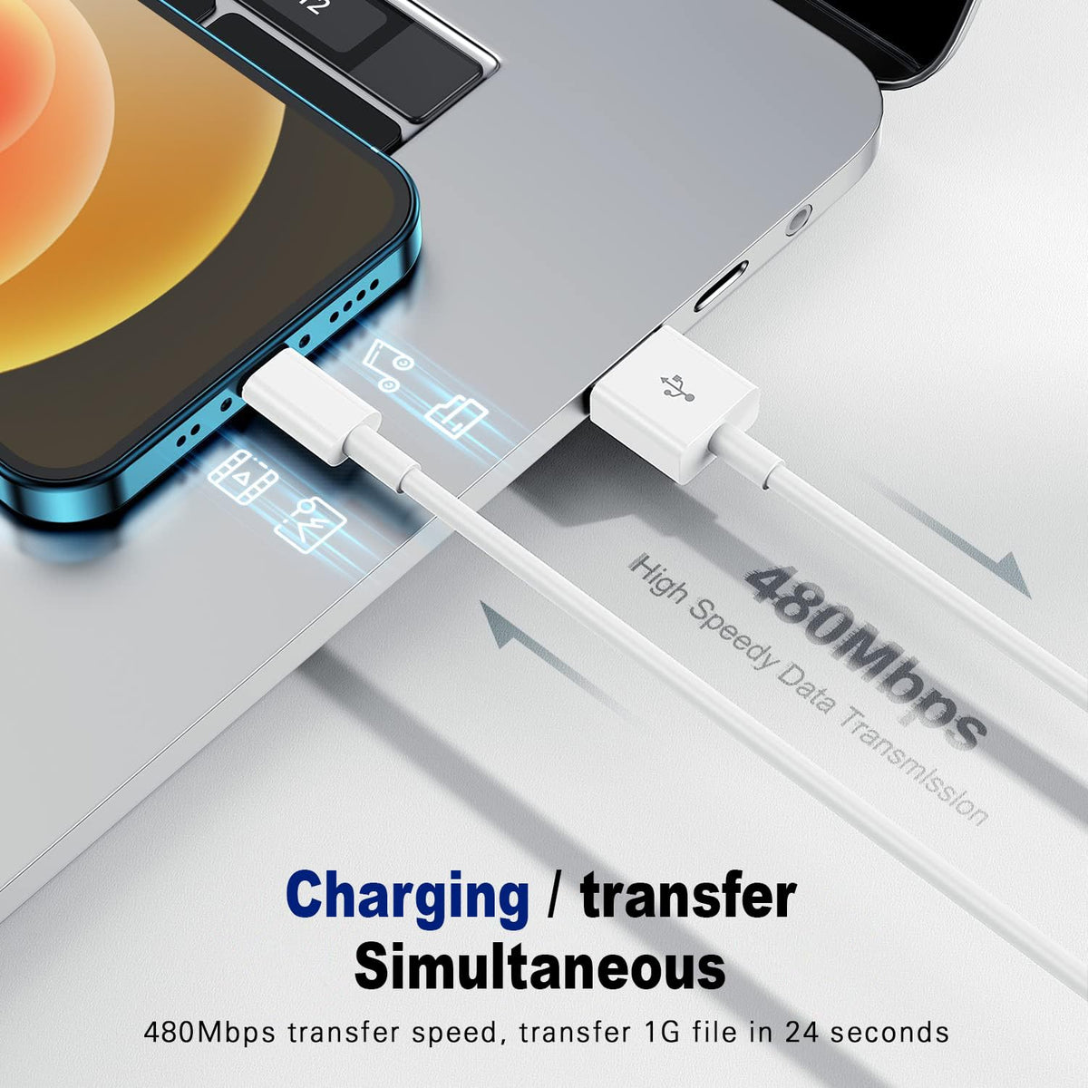 2Pack iPhone Charger Cable 1M [Apple MFi Certified] USB to Lightning Cable