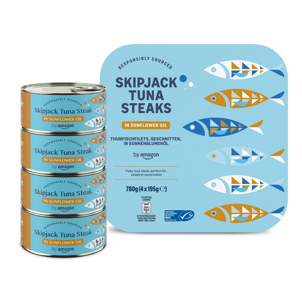 by Amazon MSC Skipjack Tuna Chunks in Spring Water, 4x145g
