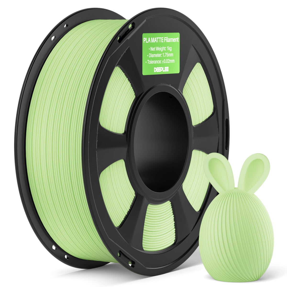 DEEPLEE Matte PLA Filament 1.75mm Matte Black 1kg(Plastic Spool)