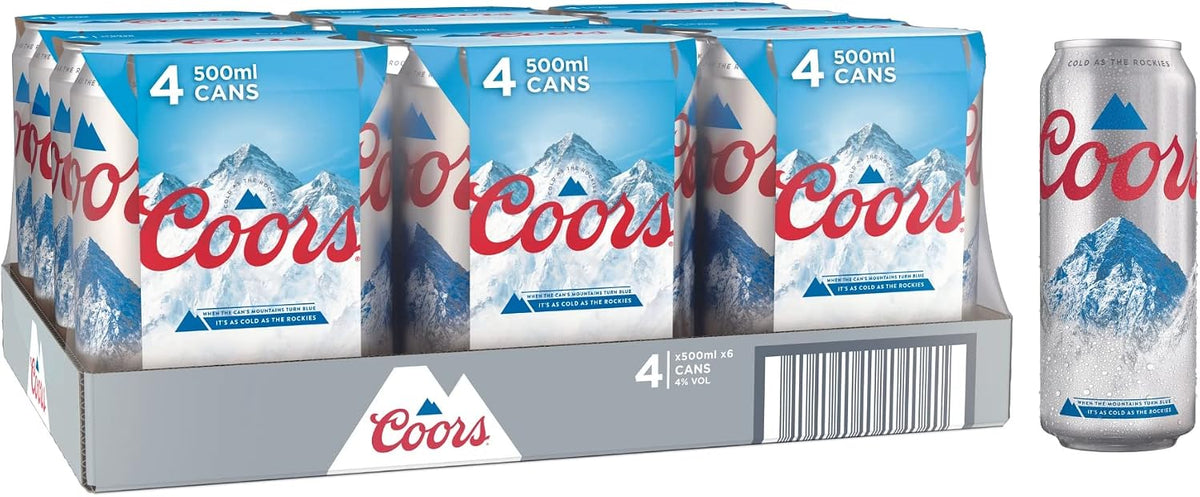 Coors Lager Beer 24 x 500 ml (cans)