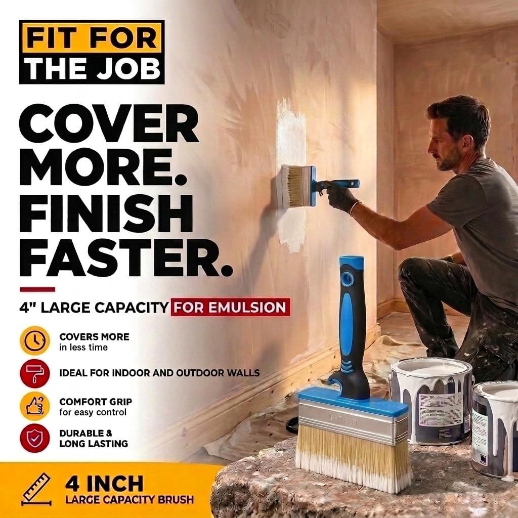 Fit For The Job Block Brush 4 inch Large Capacity for Emulsion