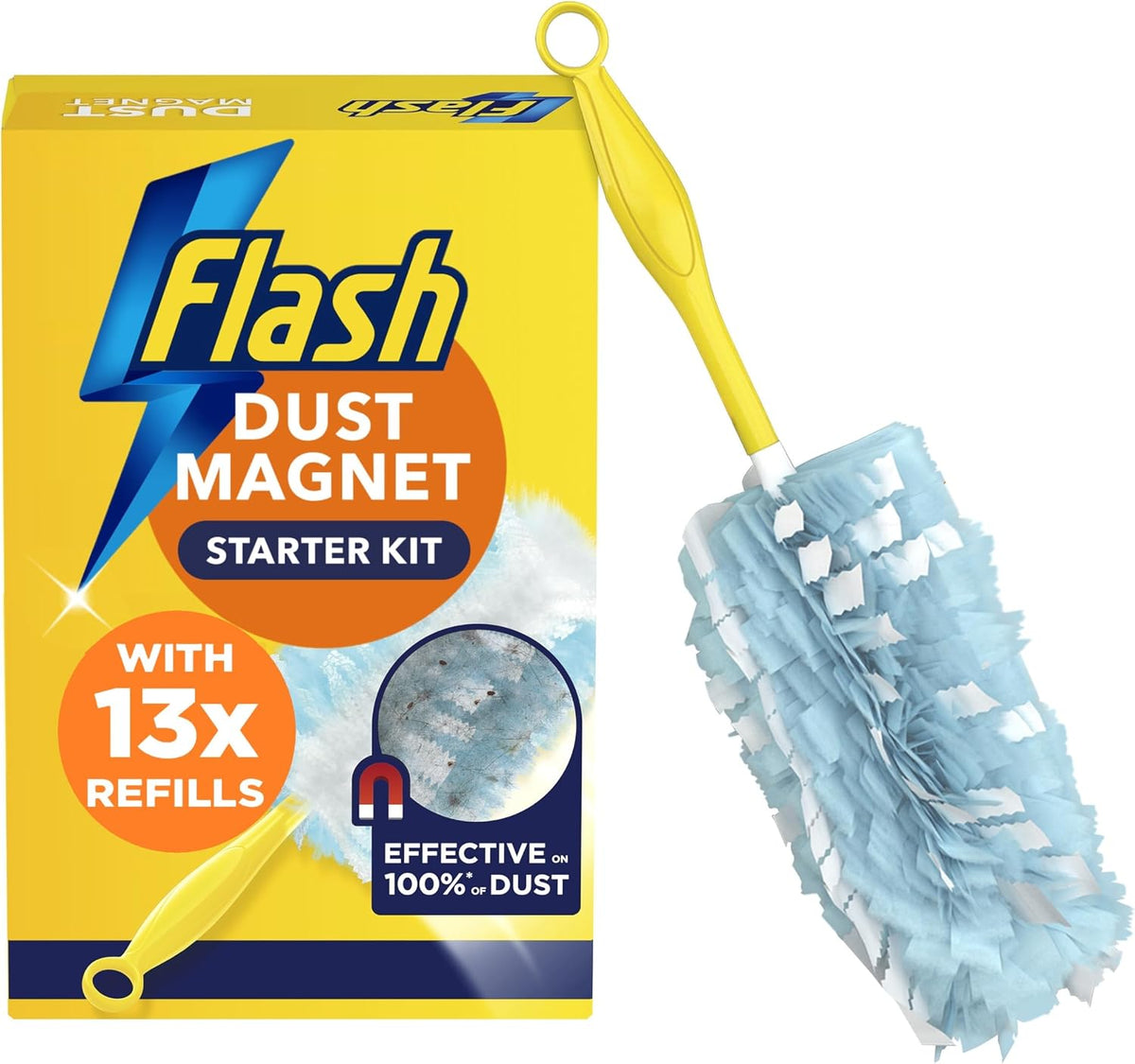 Flash Dust Magnet Duster Starter Kit (1 Handle + 13 Refills)