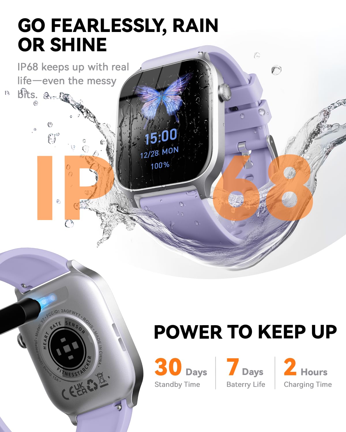 Smart Watch for Men Women- Answer/Make Call, 2024 IP68 Waterproof Fitness Tracker Watch with Sleep Step Counter Activity Smartwatch for Samsung Android iPhone iOS (Black-Blue, 1.83)