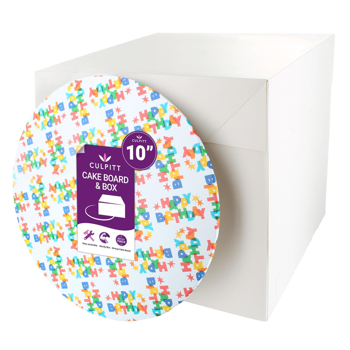 Culpitt 8" (20cm) Marble Print Masonite Board & Extra Tall Box Set