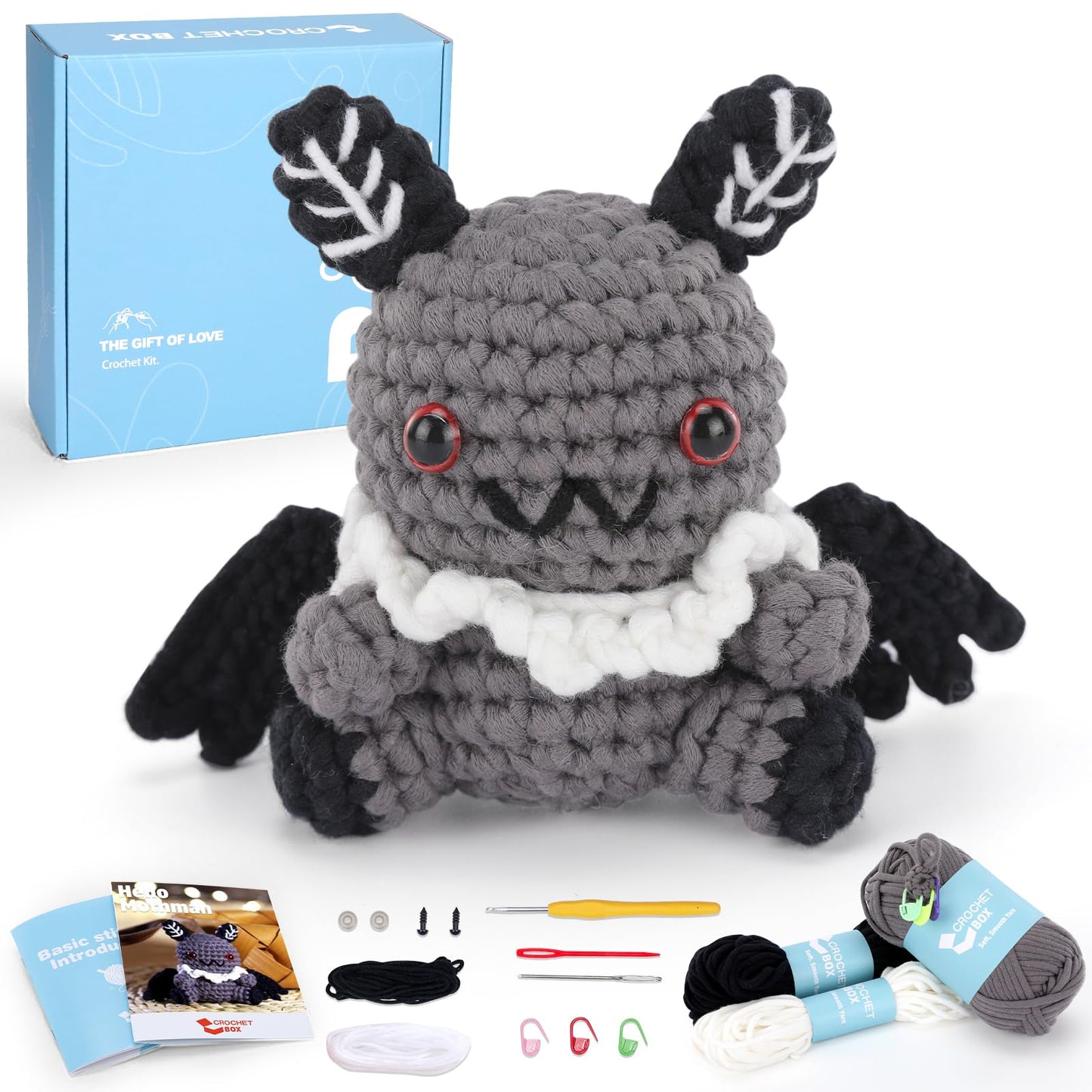 CROCHET BOX Complete Crochet Kit for Beginners - Highland Cow Crochet Kit, Include Video Tutorial, Instruction, Soft Yarn, Birthday Gift for Adults.