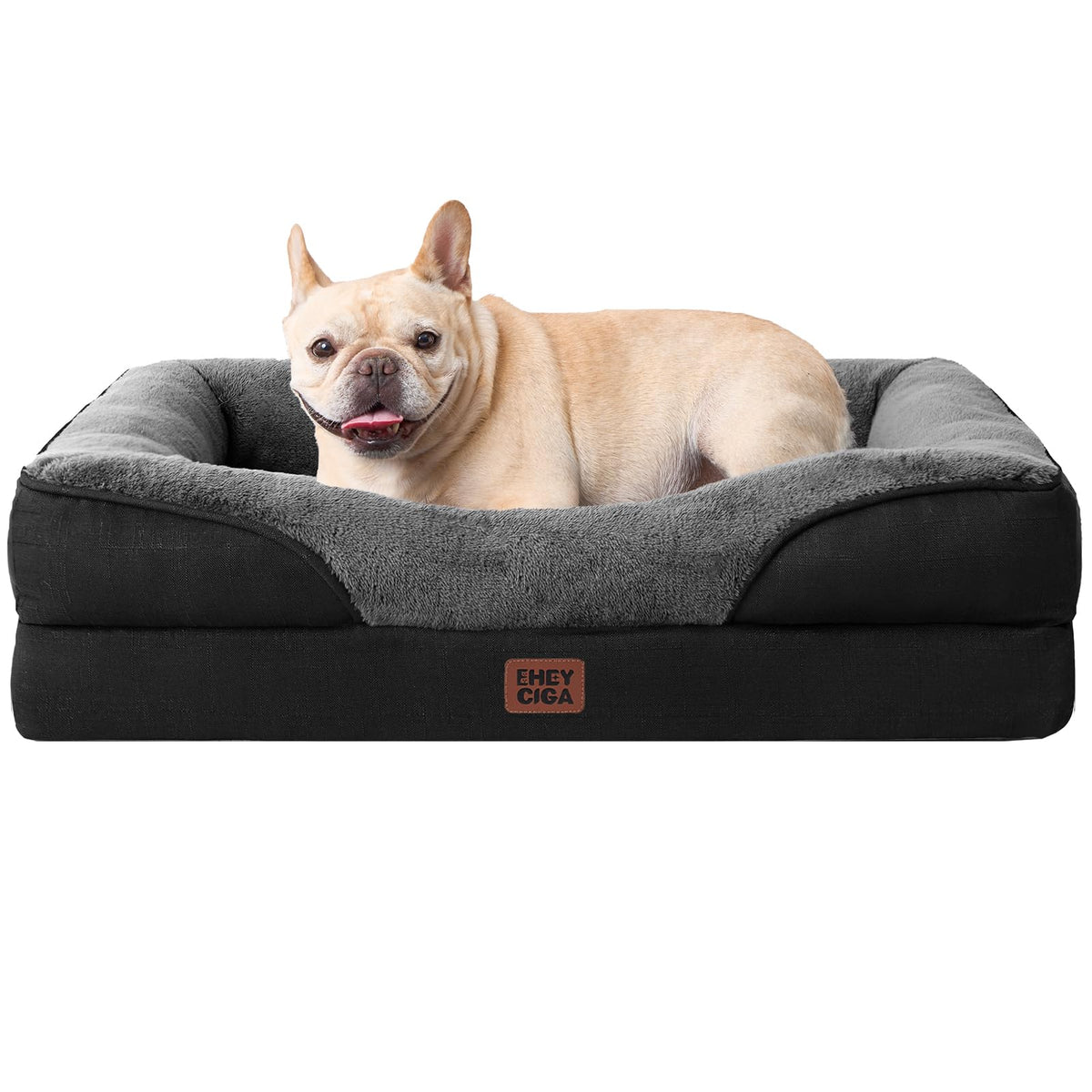 EHEYCIGA Memory Foam Orthopedic Dog Beds Large, 91x68x17cm, Dark Grey