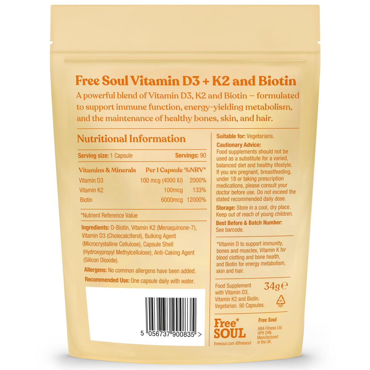 Free Soul Women's Multivitamins with Marine Collagen & Hyaluronic Acid